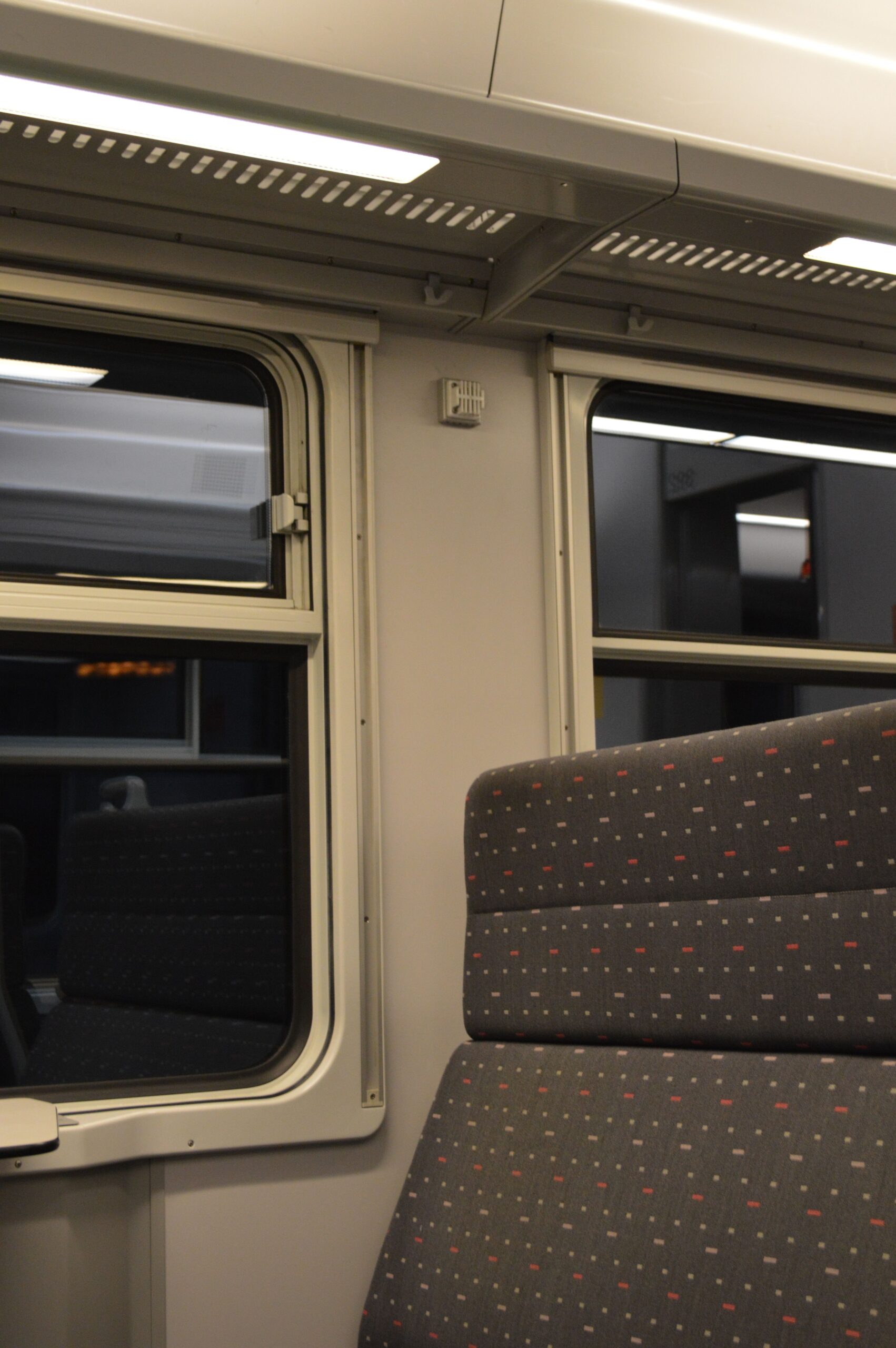 Intérieur d’un train pouvant faire l’objet d’une détection canine